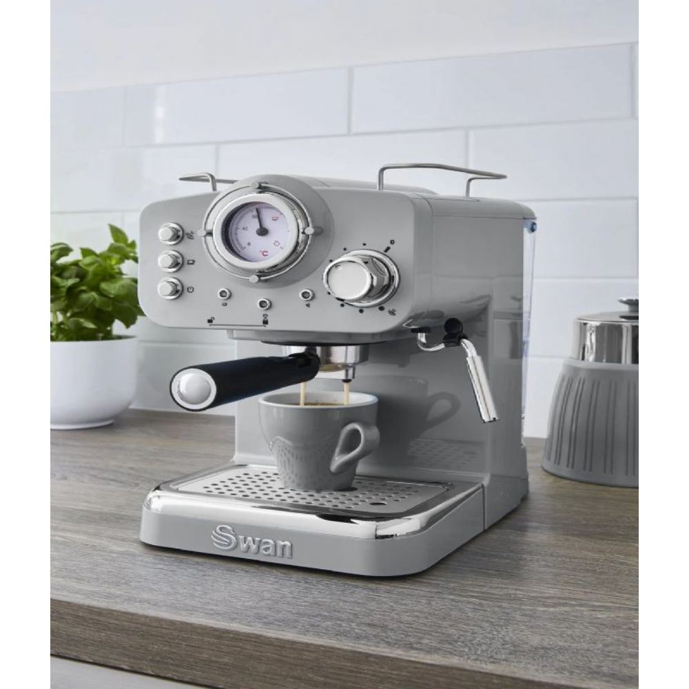 Swan Sk22110grn Retro Espresso Coffee Espresso Kahve Makinesi Gri 8087