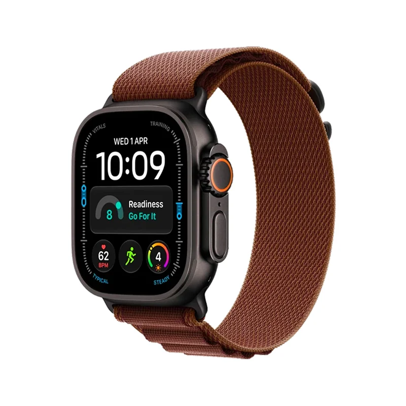 Apple Watch Ultra 4 - Siyah Titanyum Burgonya Trail Loop