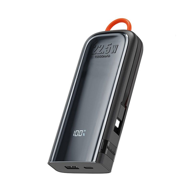 McDodo 22.5W 10000 mAh Lightning + Type-C Kablolu PowerBank - MC-1161 Black