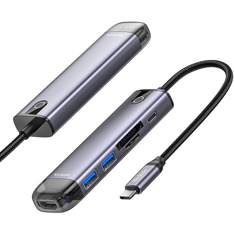 McDodo HU-7740 6 in 1 Type-C HDMI + Usb-3.0 Pd 100W Macbook Çoklayıcı Adaptör