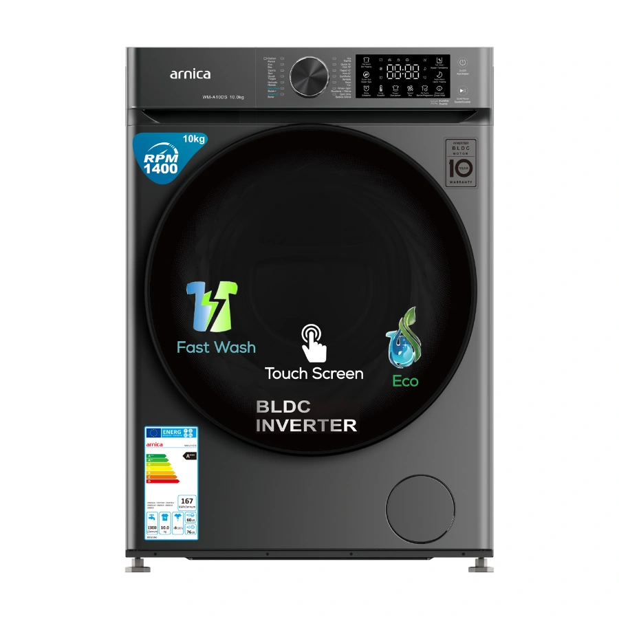 Arnica WM-A10DS 10kg Silver Çamaşır Makinesi Inverter