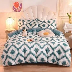 Peluş Çift Renk Nevresim Takımı Çift Kişilik