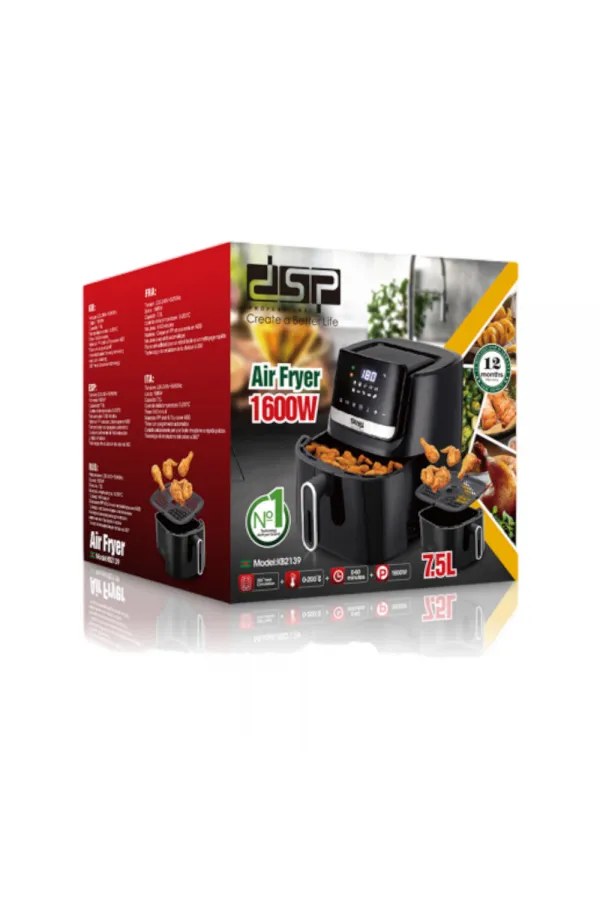 DSP KB2139 Air Fryer 7,5 L 1600 W