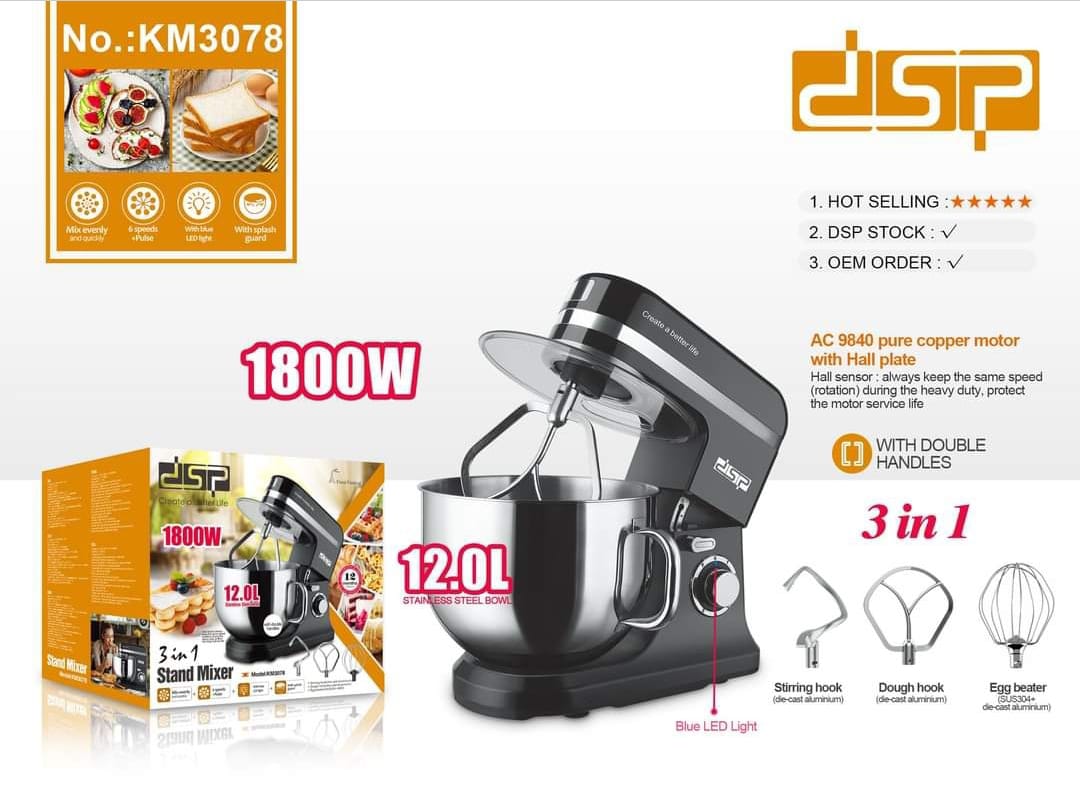 DSP KM3078 Stand Mikser 12 L 1800 W
