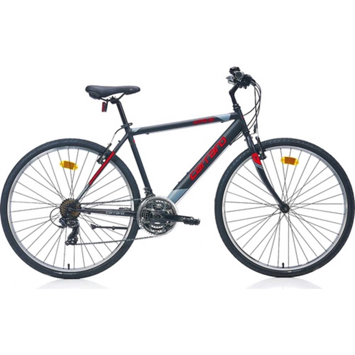 28" Carraro Active 280 City 21-Speed Vb Mat Siyah-Koyu Gri-Kırmızı R3