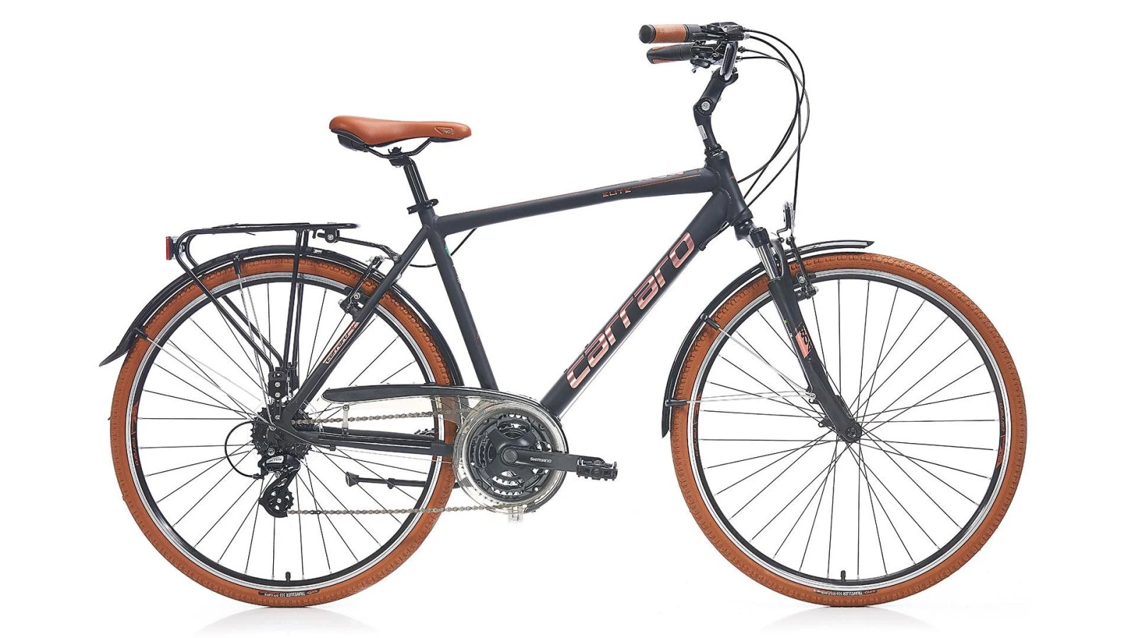 Carraro 28" Elite 804 City 24-Vitez Vb Mat Siyah-Brown-Bakır R1