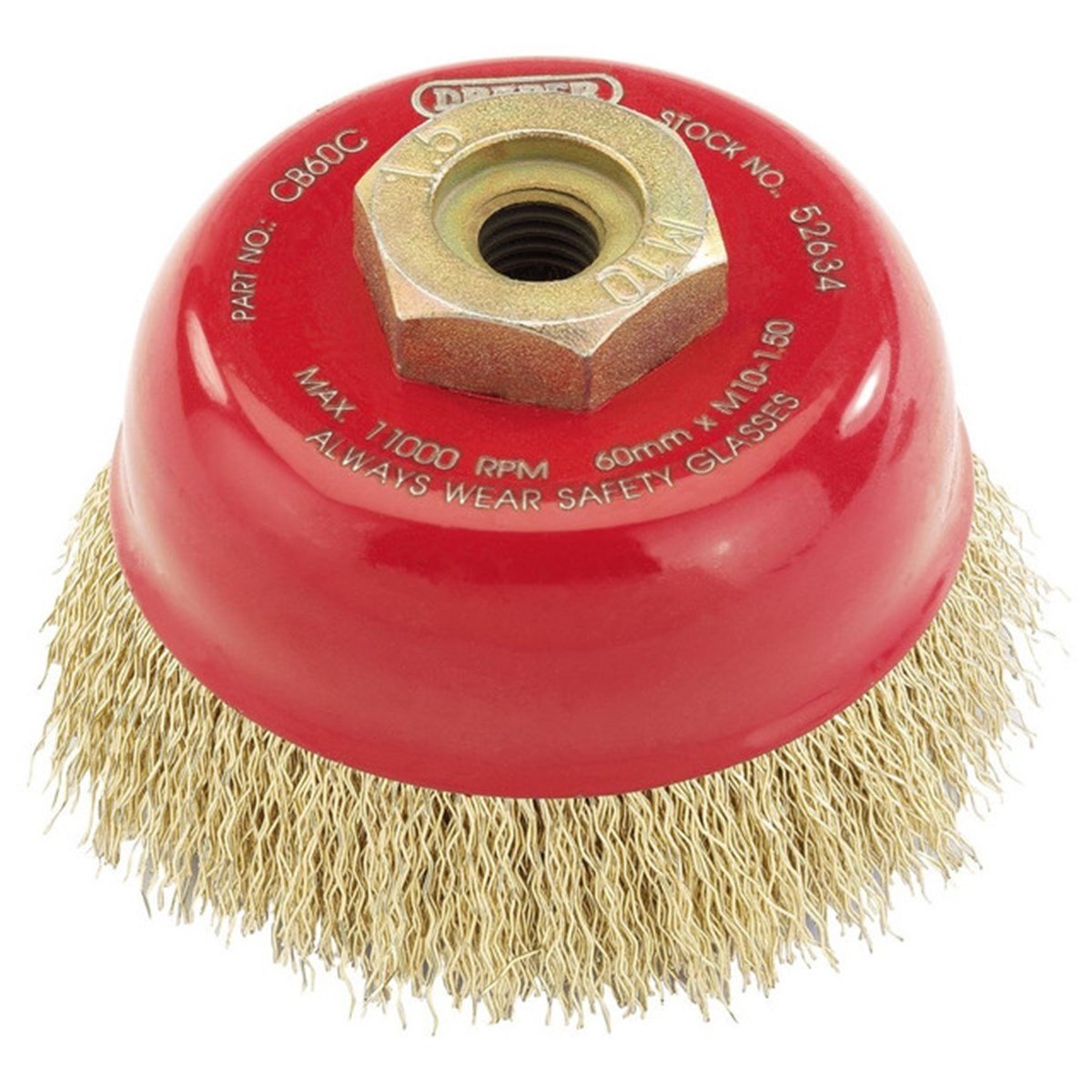 Draper Uç Spiral Kıvrık Telli Düz Fırça 60MM M14