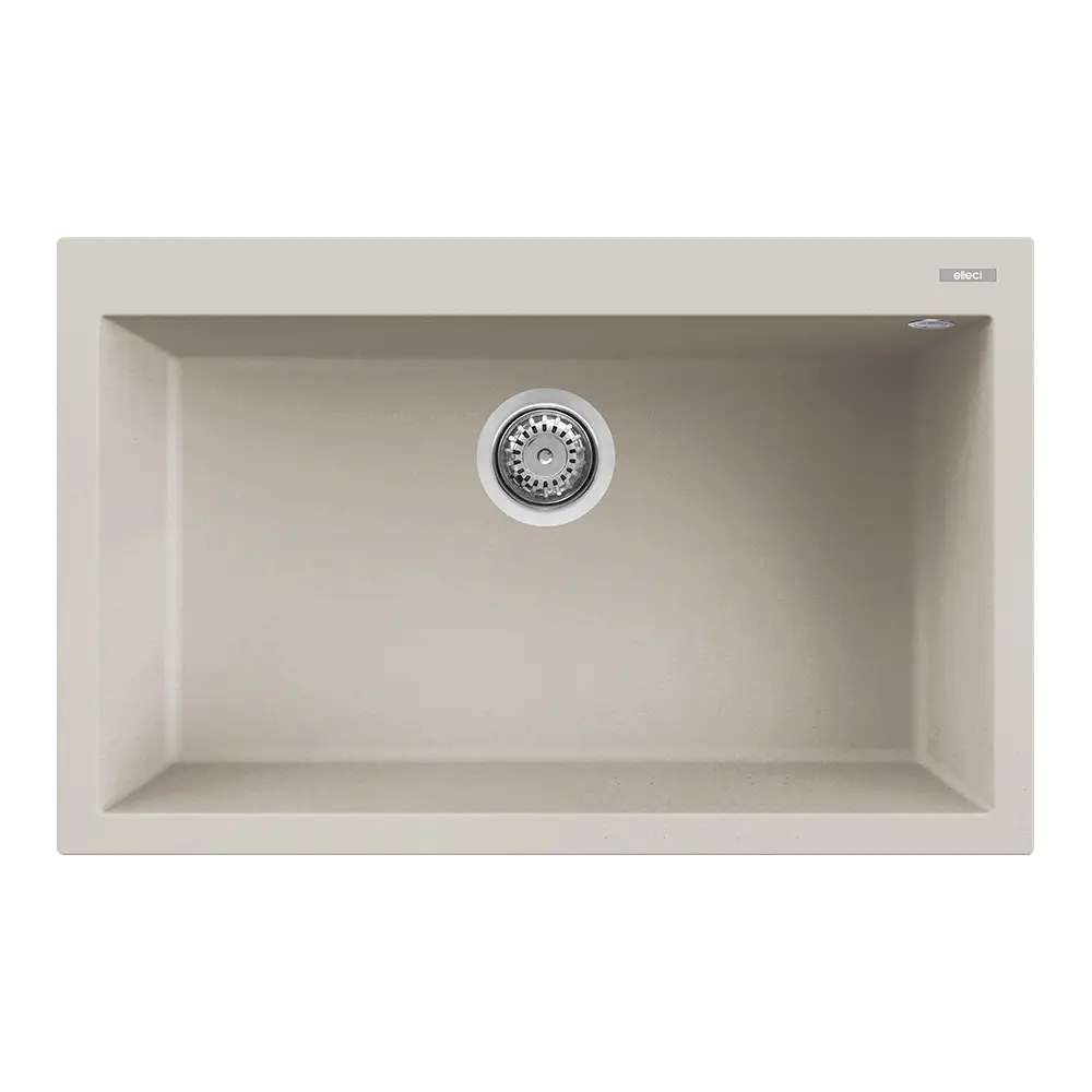 Elleci Granit Evye Tek Göz Damlalıksız Quadra 130 79x50 Soft Beyaz 39