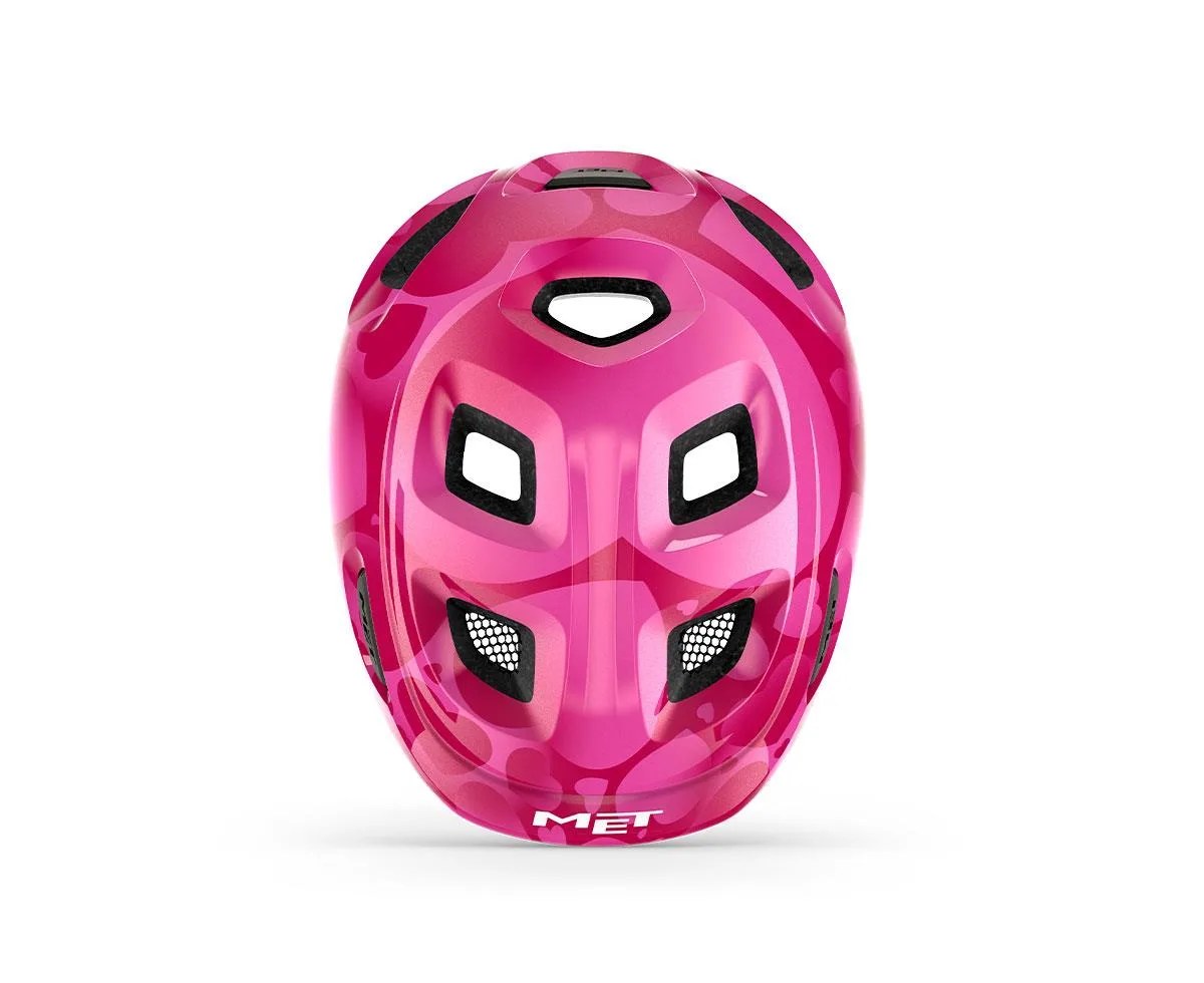MET Kask Hooray Pembe Kalp | Parlak