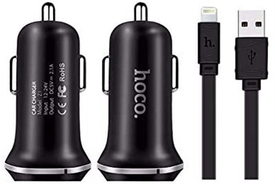 Hoco Araç Şarjı + Micro USB Kablo Siyah