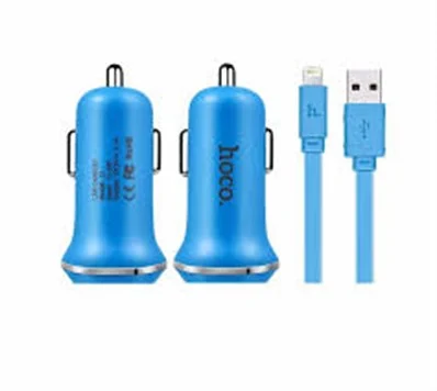 Hoco Araç Şarjı + Micro USB Kablo Mavi