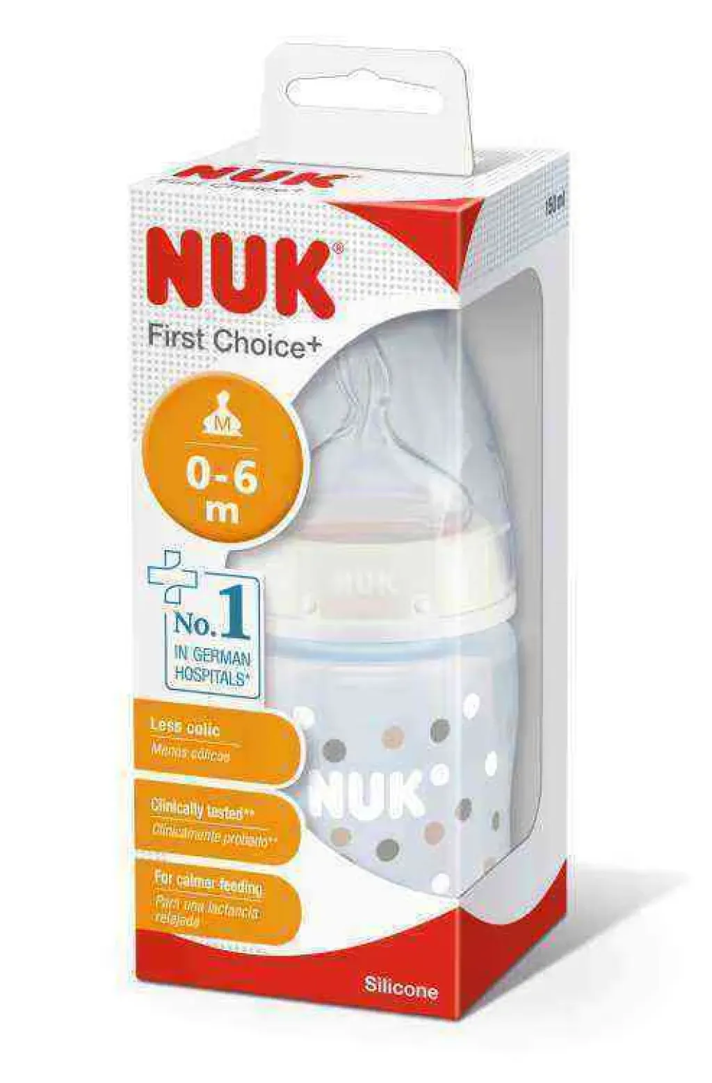 NUK First Choice+ Yumuşak Emzikli Biberon 150ml & 0-6AY