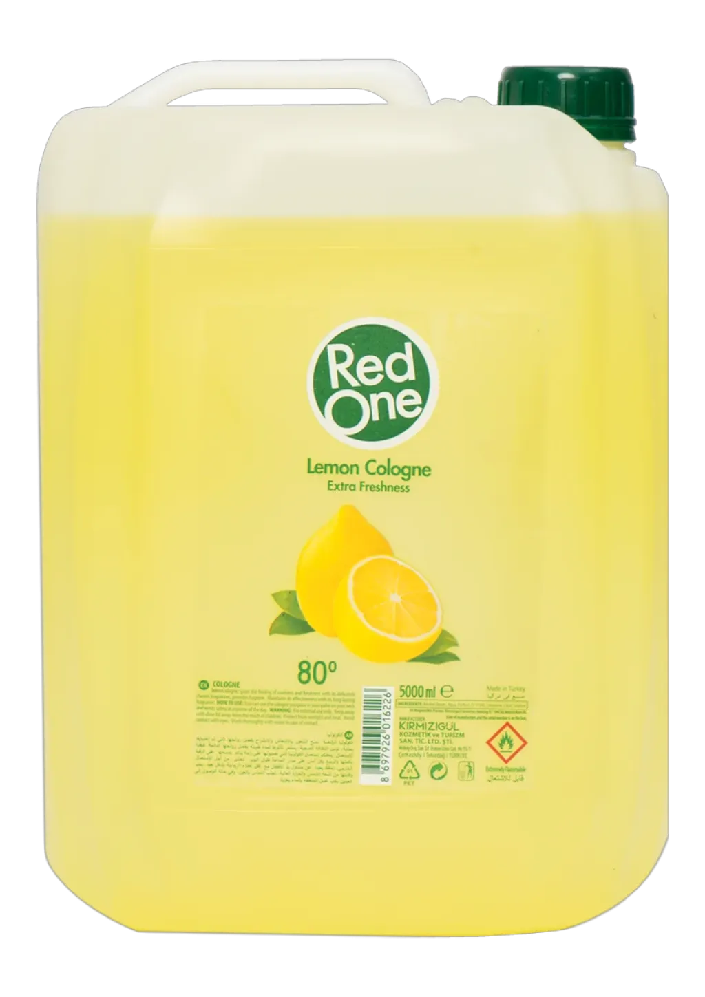 Redone Ekonomik Boy Kolonya 5lt - Limon 80 °C