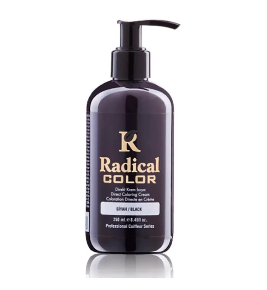 Radical Su Bazli Kalici Renkli Boya 250ml - Siyah
