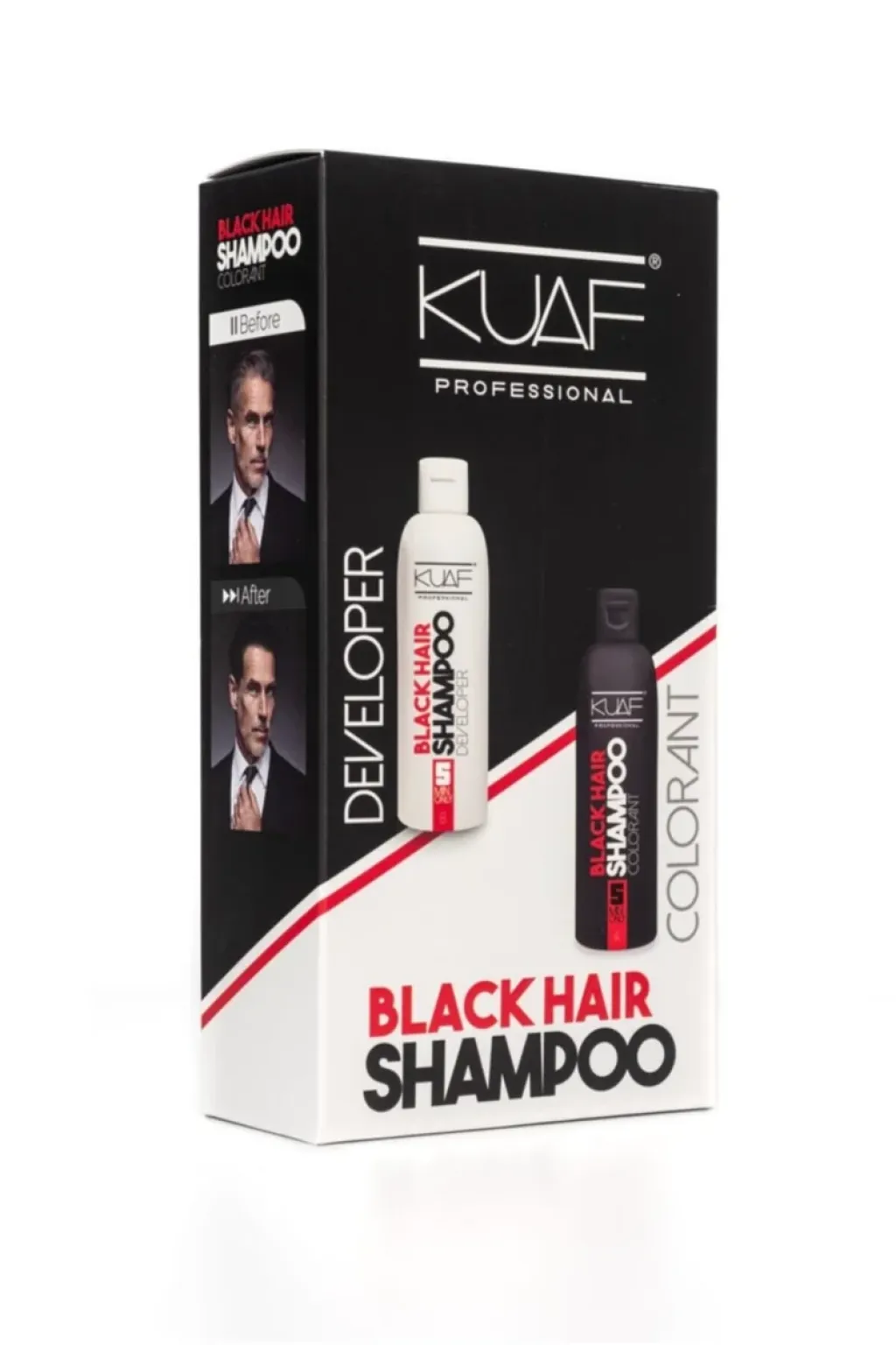 Kuaf Beyaz Giderici Siyah Sampuan Seti 250ml x2