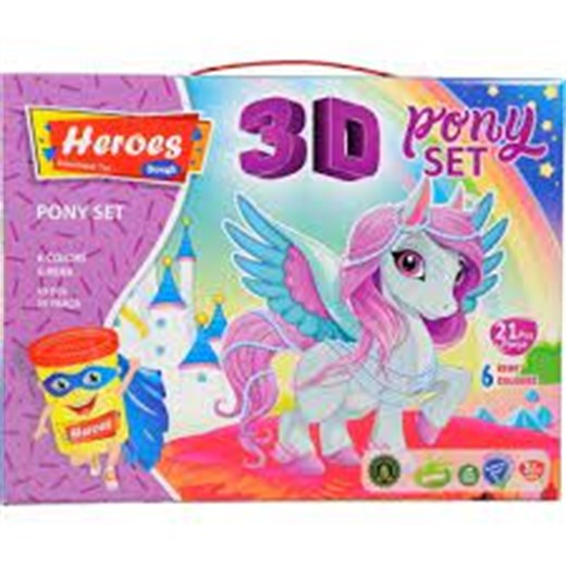Alpa Heroes 3D Pony Oyun Hamuru ERN-569.