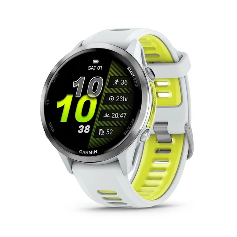 Garmin Forerunner 970, Titanyum Beyaz/Sarı