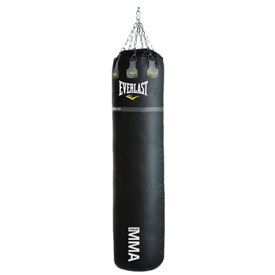 Everlast Deri Thai Boks Torbası, 150lb, Siyah & Zincirli