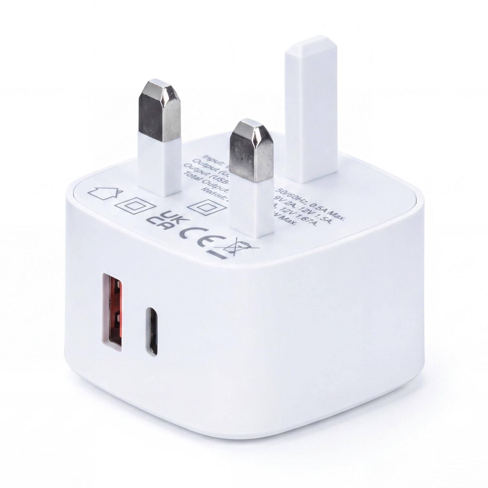 3A 20W USB-A & USB-C Girişli Beyaz Hızlı Şarj Adaptörü