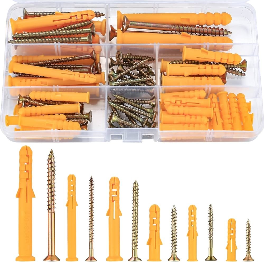 Ionos 70-Piece 4-Size Wall Plug and Screw Set