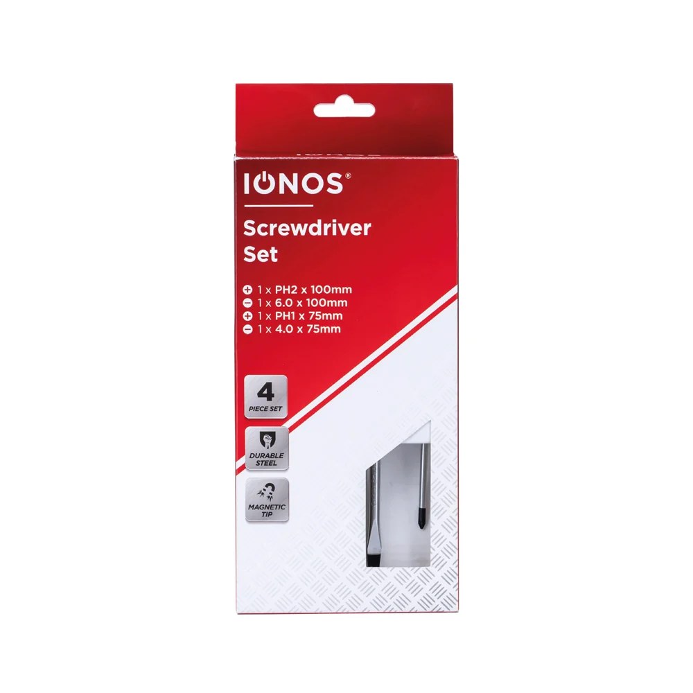 Ionos IONSDRIVERS4P10 4-Piece Screwdriver Set