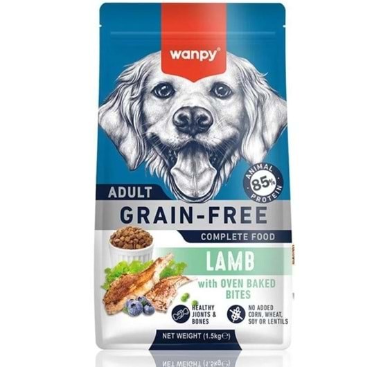 Wanpy Grain Free Complete Food для взрослых собак, ягнёнок, 1,5 кг