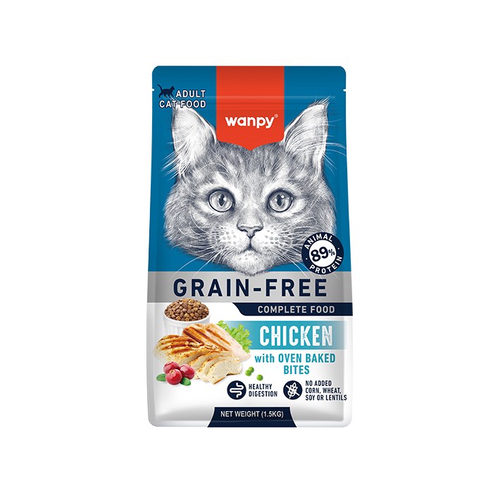 Wanpy Grain Free Complete Food Adult Cat Chicken Recipe 1.5 kg