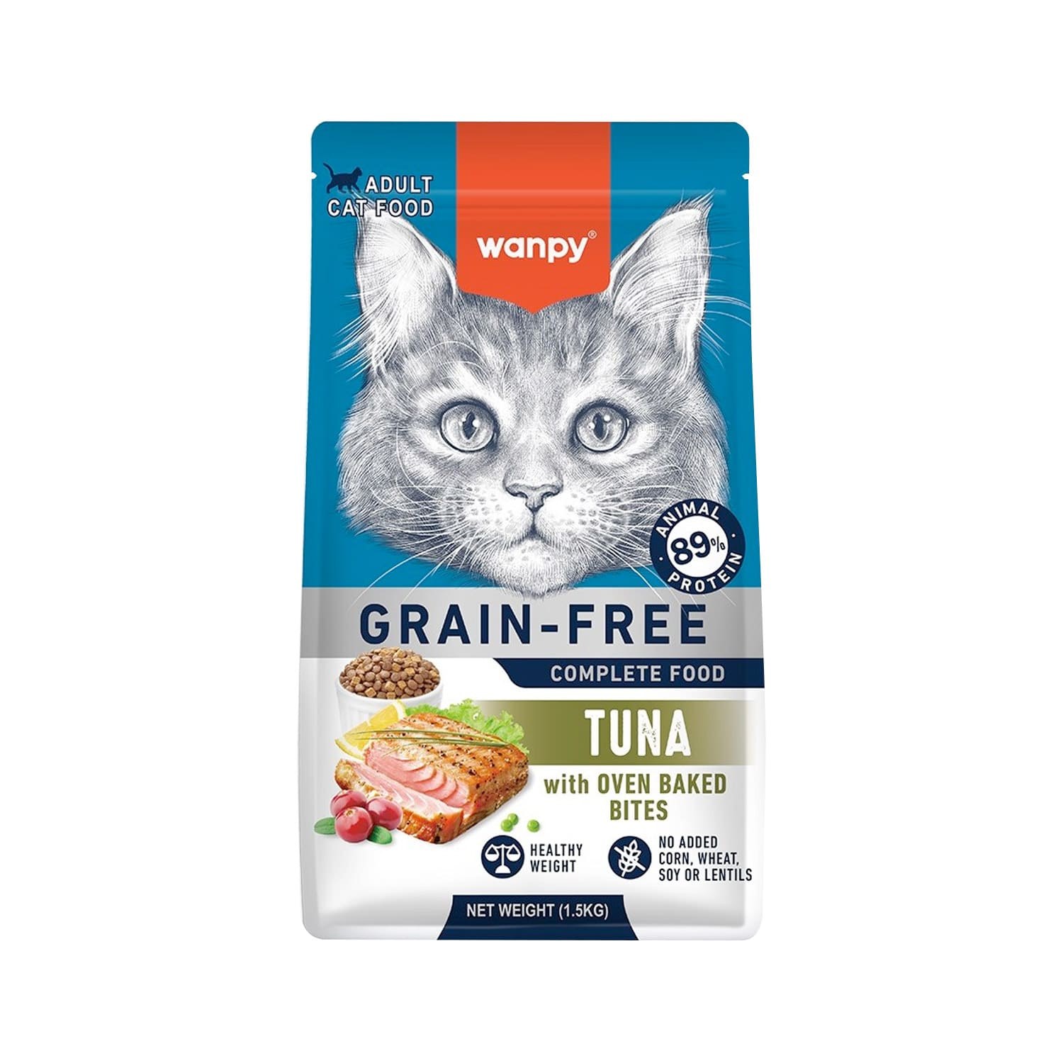 Wanpy Grain-Free Complete Adult Cat Food, Tuna Recipe, 8 kg