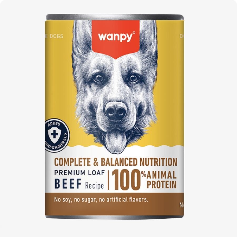 Wanpy Complete and Balanced Canned Food-Beef for Dog 375gr