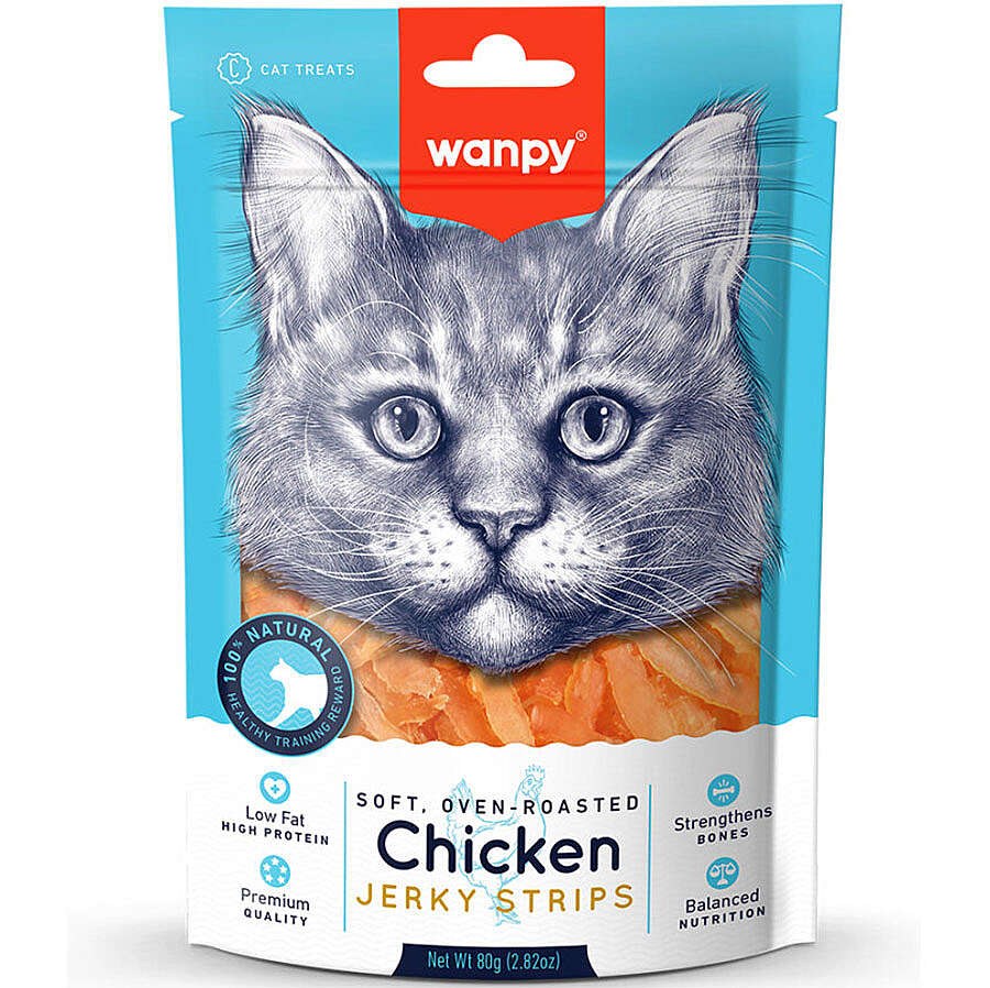 Wanpy Soft Chicken Jerky Strip for Cat 80 g