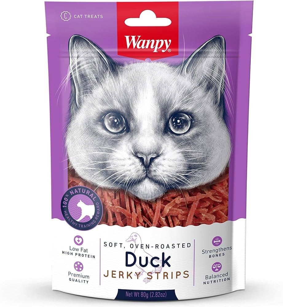 Wanpy Soft Duck Jerky Strips for Cat 80 g