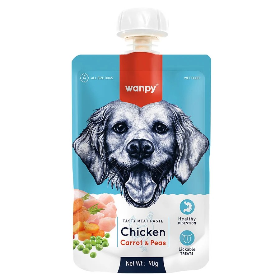 Wanpy Tavuklu Havuçlu ve Bezelyeli Köpek Yaş Maması 90 g