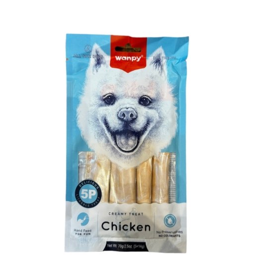 Wanpy Lickable Treat Chicken for Dog 14 g & 5 pcs