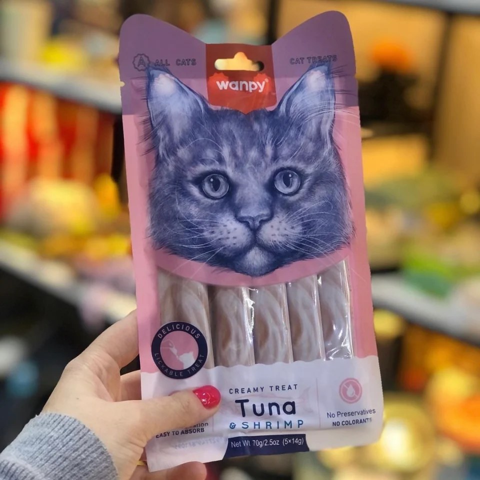 Wanpy Lickable Treat Tuna & Shrimp for Cat 14 g & 5 pcs