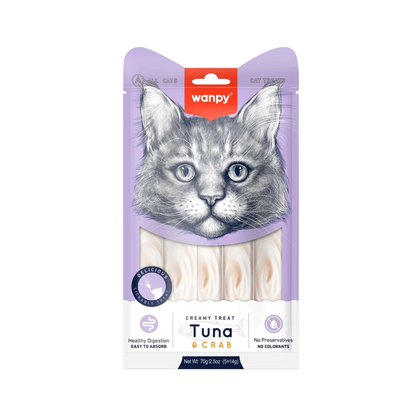 Wanpy Lickable Treat Tuna & Crab for Cat 14 g & 5 pcs