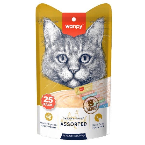 Wanpy Lickable Treat Mix Assorted for Cat 14g * 25 pcs