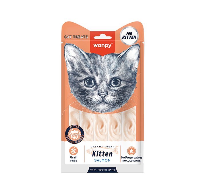 Wanpy Creamy Treat for Kitten (Salmon) 70gr **12PCS**