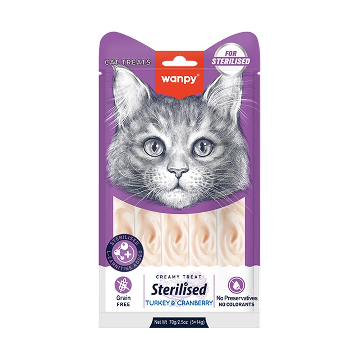 Wanpy Creamy Treat for Sterilized ( Turkey & Cranberry) 70gr **12PCS**