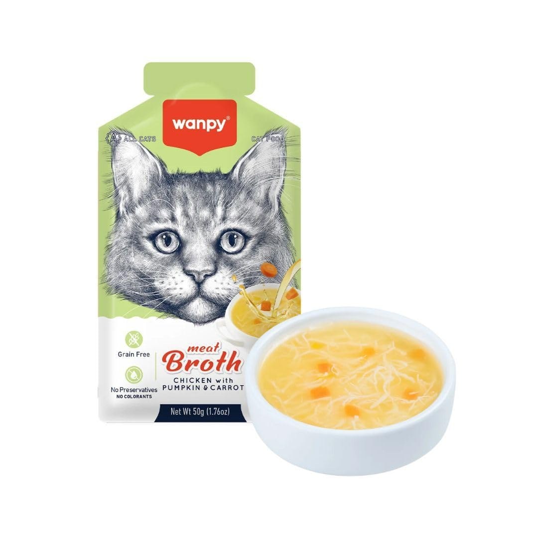 Wanpy Meat Broths Chicken with Pumpkin & Carrot for Cat 50g