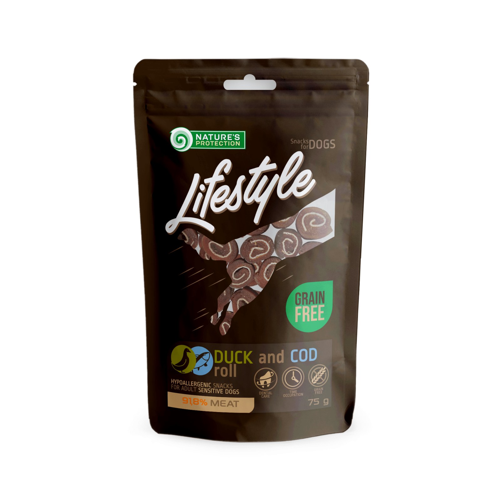 Nature's Protection Lifestyle snacks for dogs, duck and cod rolls