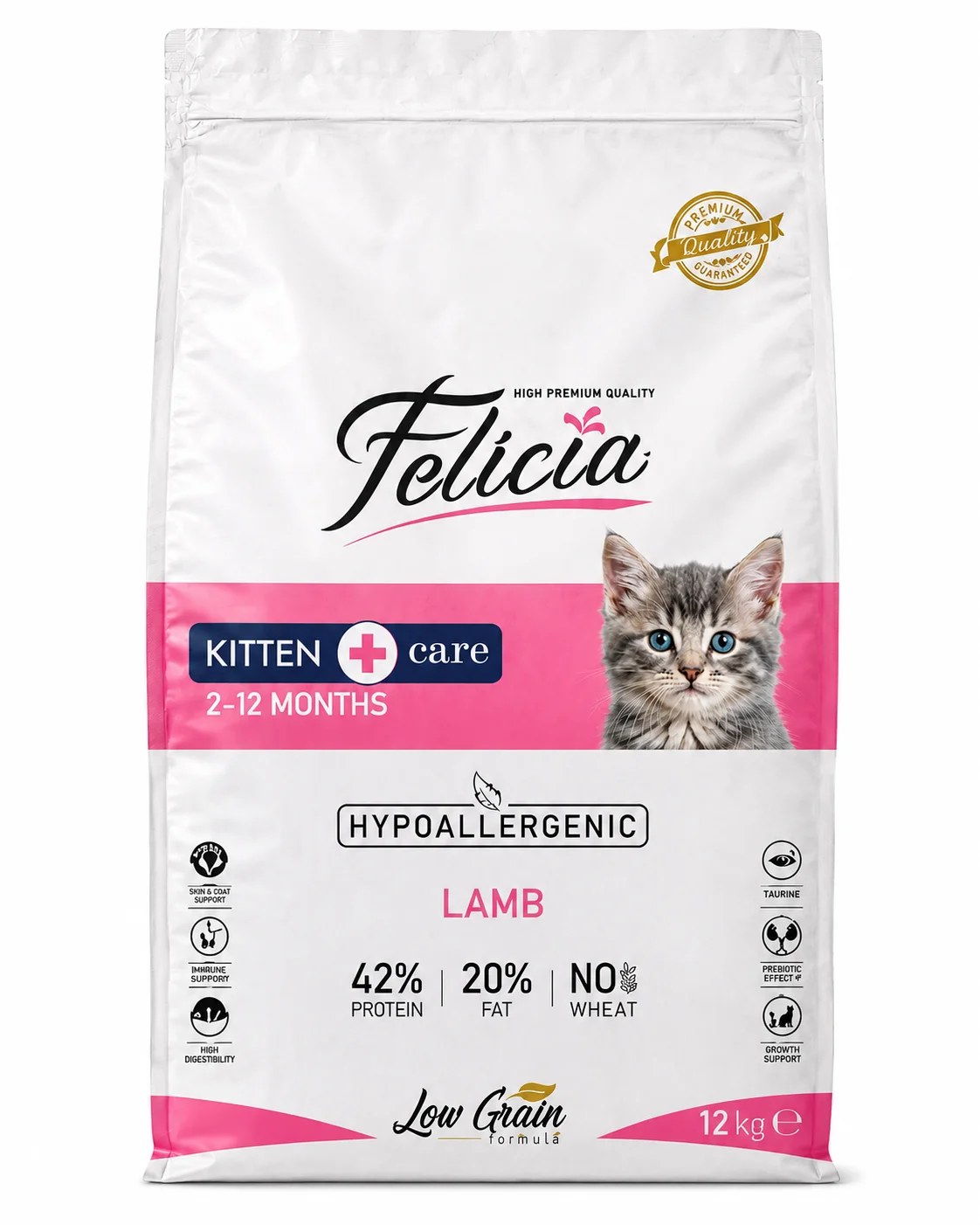 Felicia Low Grain Kitten Cat Food with Lamb 12 kg