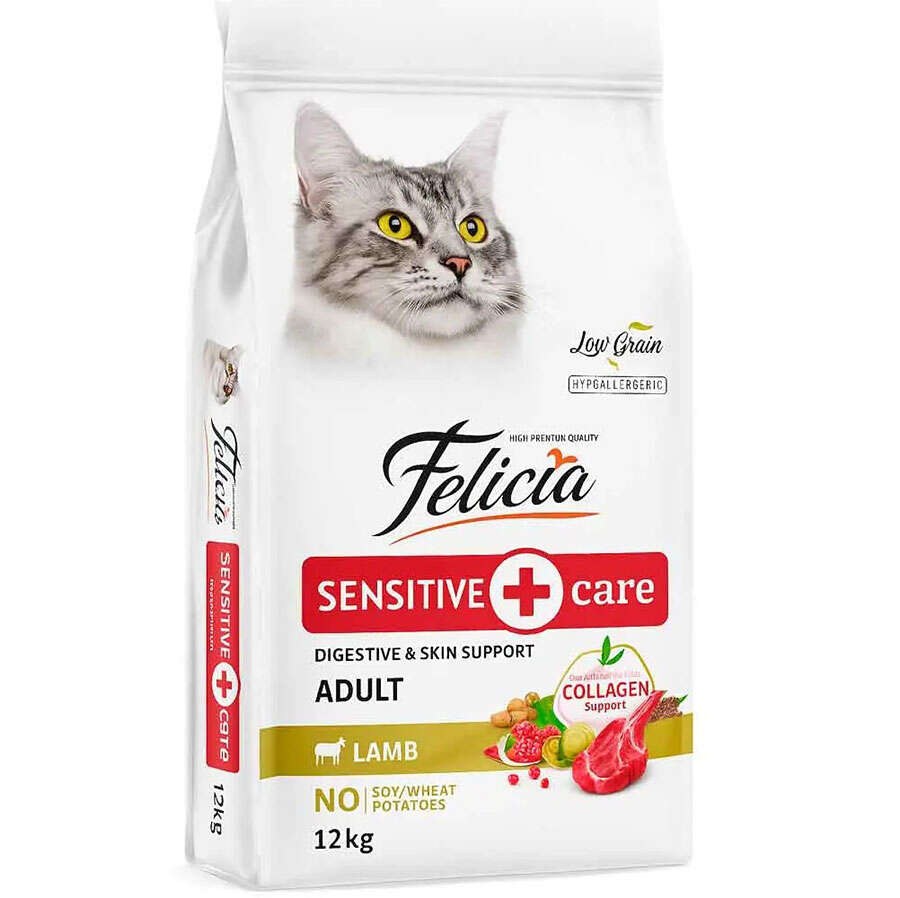 Felicia Low Grain Adult Cat Food with Lamb, 12 kg
