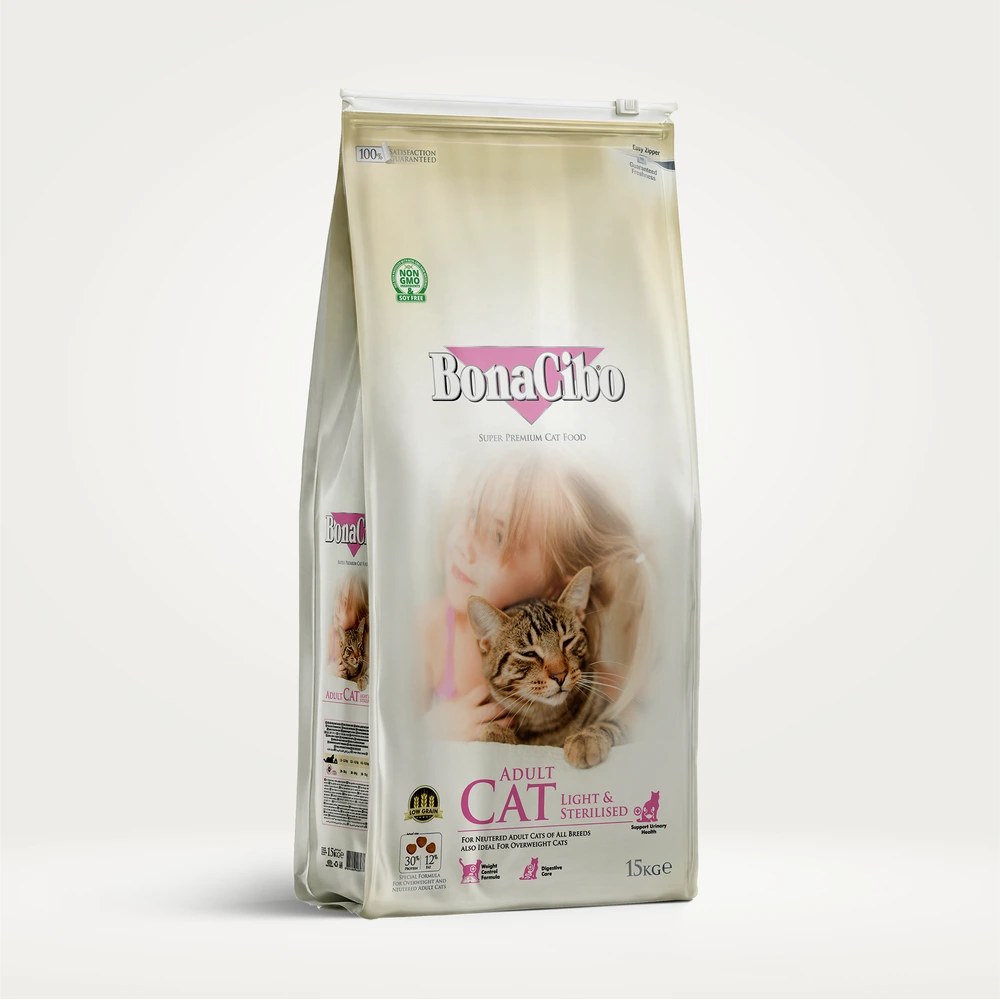 Bonacibo Superpremium Adult Cat Light & Sterilized Tavuklu Kedi Maması 15 kg