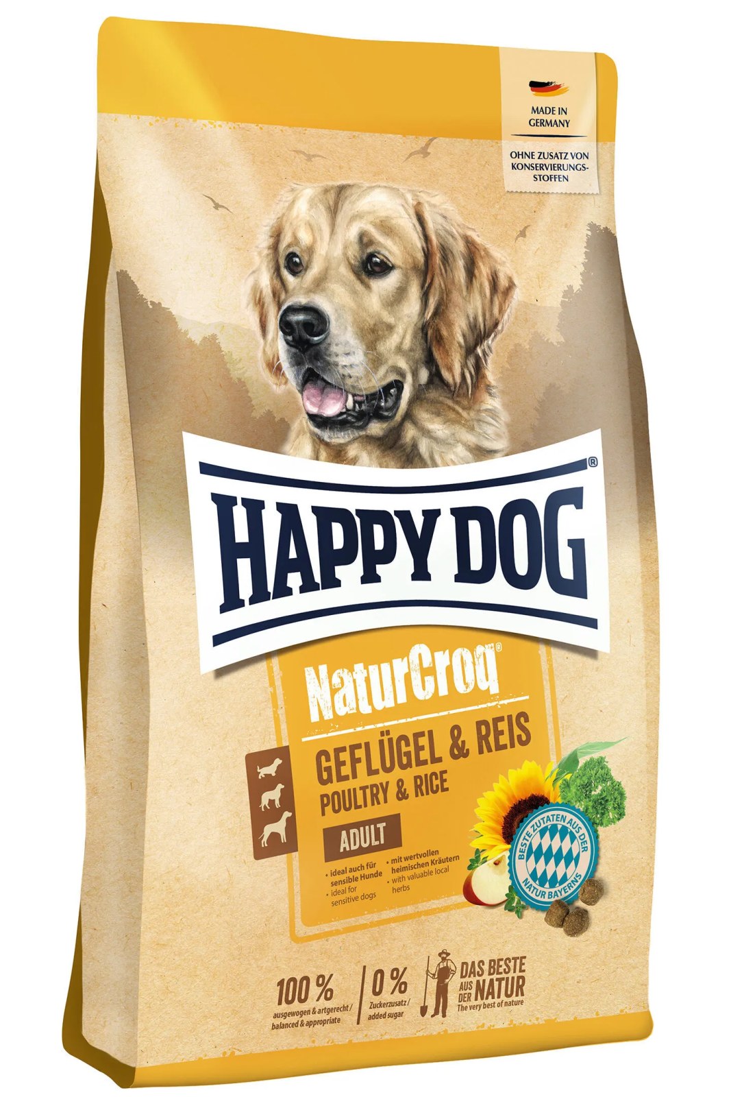 Happy Dog NaturCroq Geflügel Pur & Reis — сухой корм для собак с курицей и рисом, 11 кг
