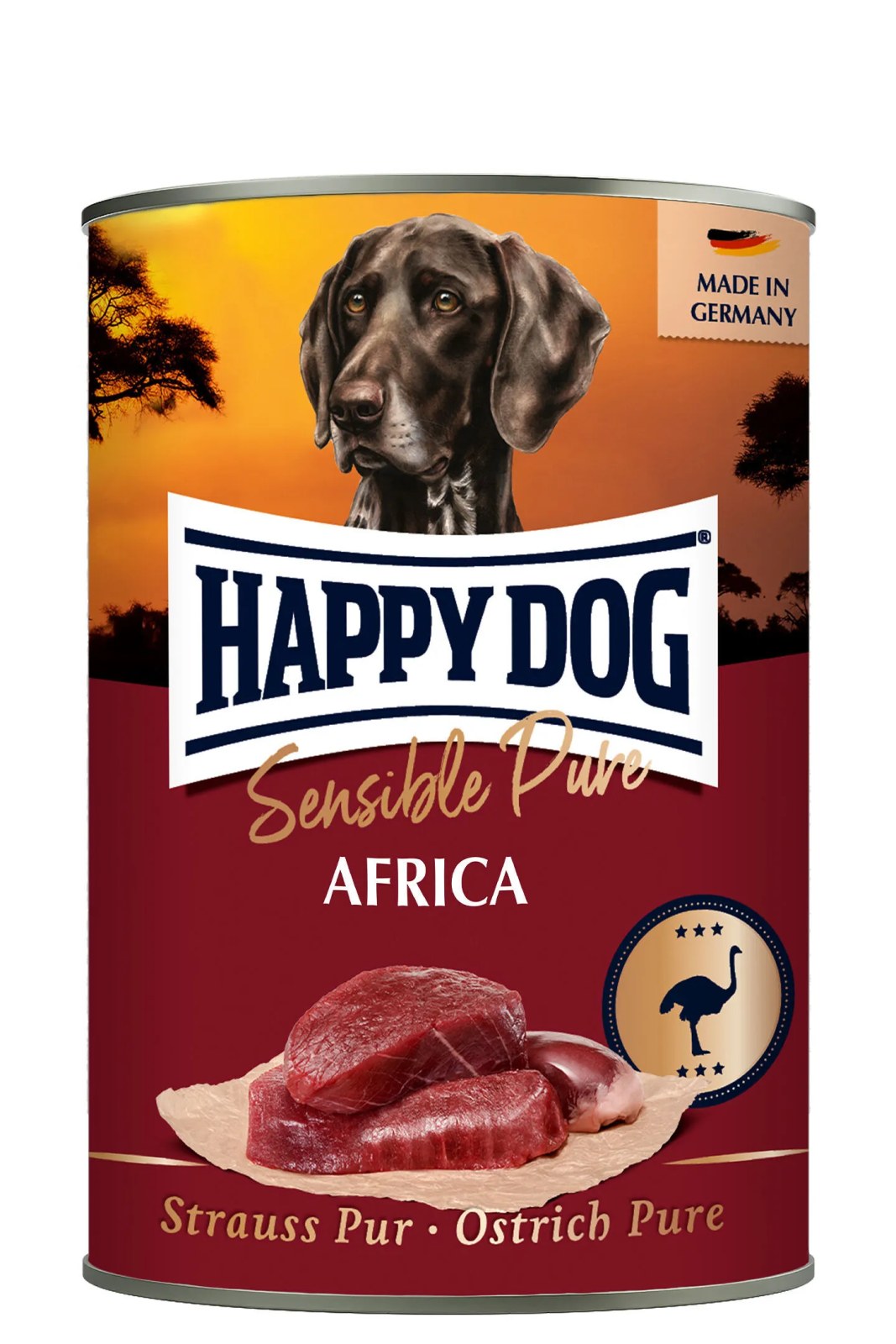 Happy Dog Sensible Pure Africa, корм для собак со страусом, 400 г