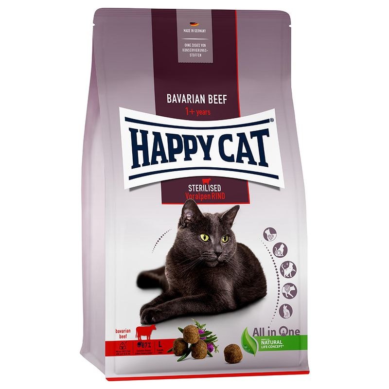 Happy Cat Premium Beef Cat Food for Neutered Cats