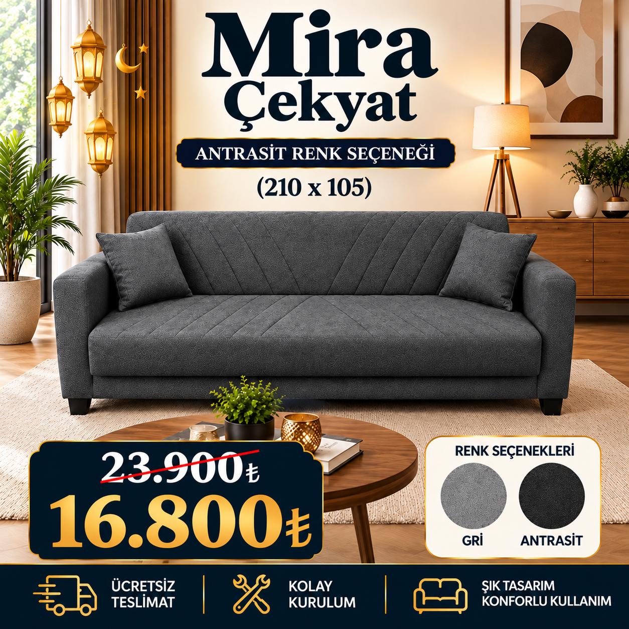 Mira Sofa Bed 210x105 cm