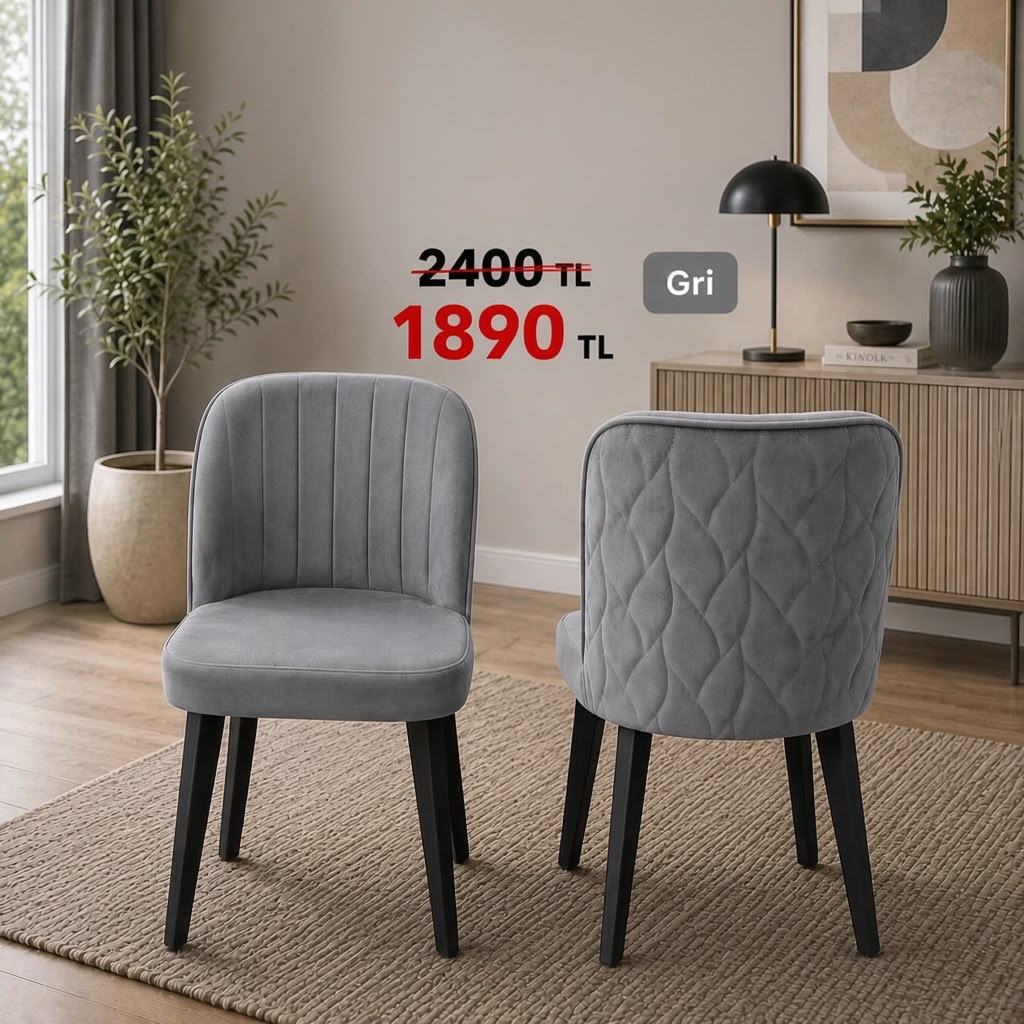 Grey Quilted-Back Chair