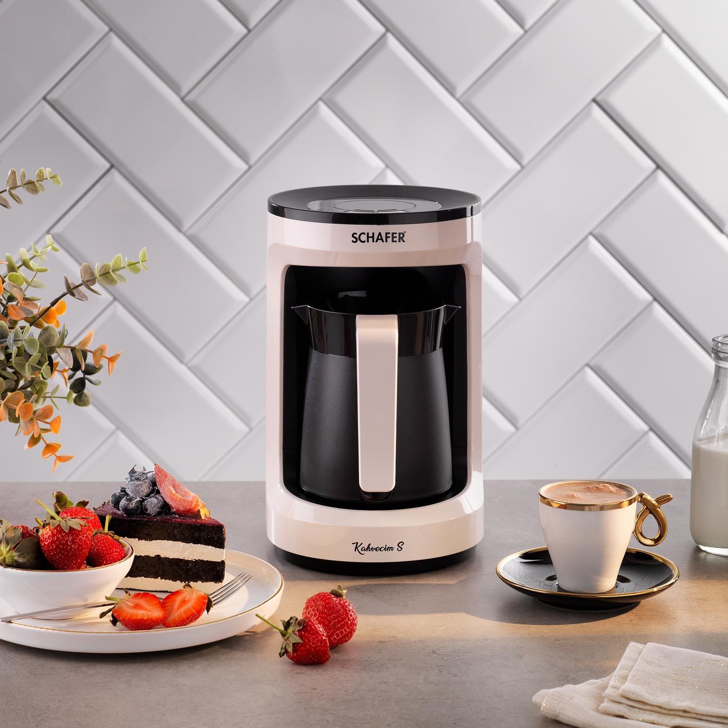 Schafer Kahvecim S — автоматическая кофемашина для турецкого кофе, кремовая