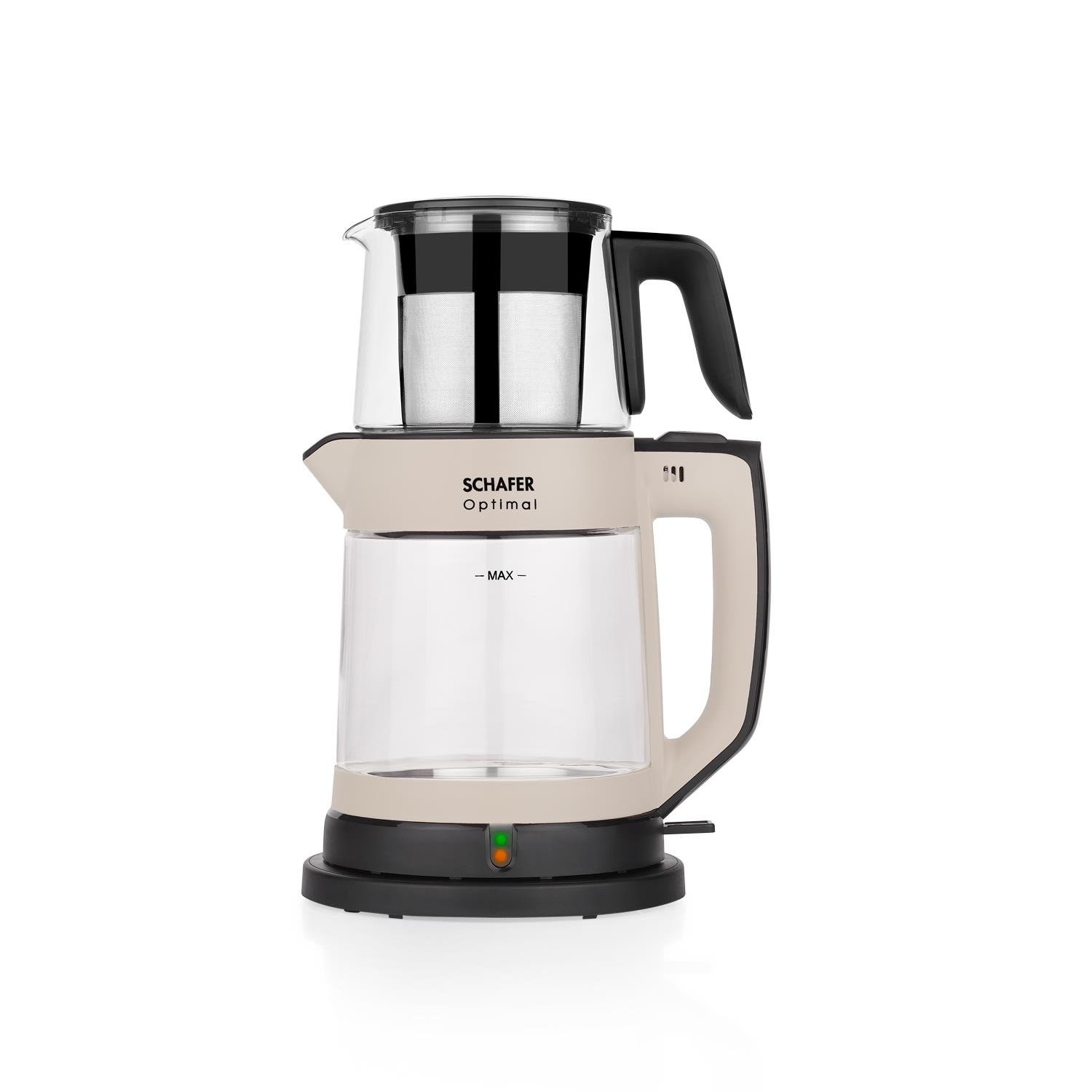 Schafer Optimal Electric Glass Tea Maker, Cream